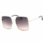 Lunettes de soleil femme Guess GF0419-32B, monture dorée carrée, verres dégradés – vue 3/4