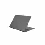 a laptop with a back turned