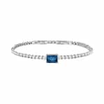 Bracelet Morellato SAIW93 argenté avec pierre bleue centrale, style tennis