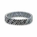 Bracelet femme TheRubz gris anthracite tressé avec détails métalliques – bijou tendance