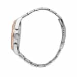 Montre Maserati R8853100040 vue de profil – boîtier 43 mm, poussoirs et bracelet acier bicolore
