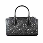Sac Michael Kors Arden étoiles noir/gris – vue arrière avec double poignée et fermeture zippée