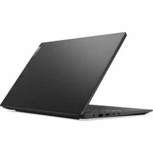 a black laptop with a white background