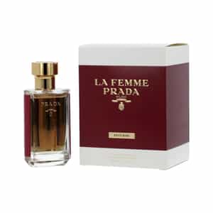 a bottle of perfume in a box