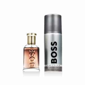 Coffret Boss Bottled Eau de Parfum 50 ml, boรฎte cadeau noir et or pour homme