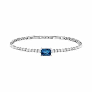 Bracelet Morellato SAIW93 argenté avec pierre bleue centrale, style tennis