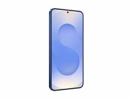a blue and white cell phone