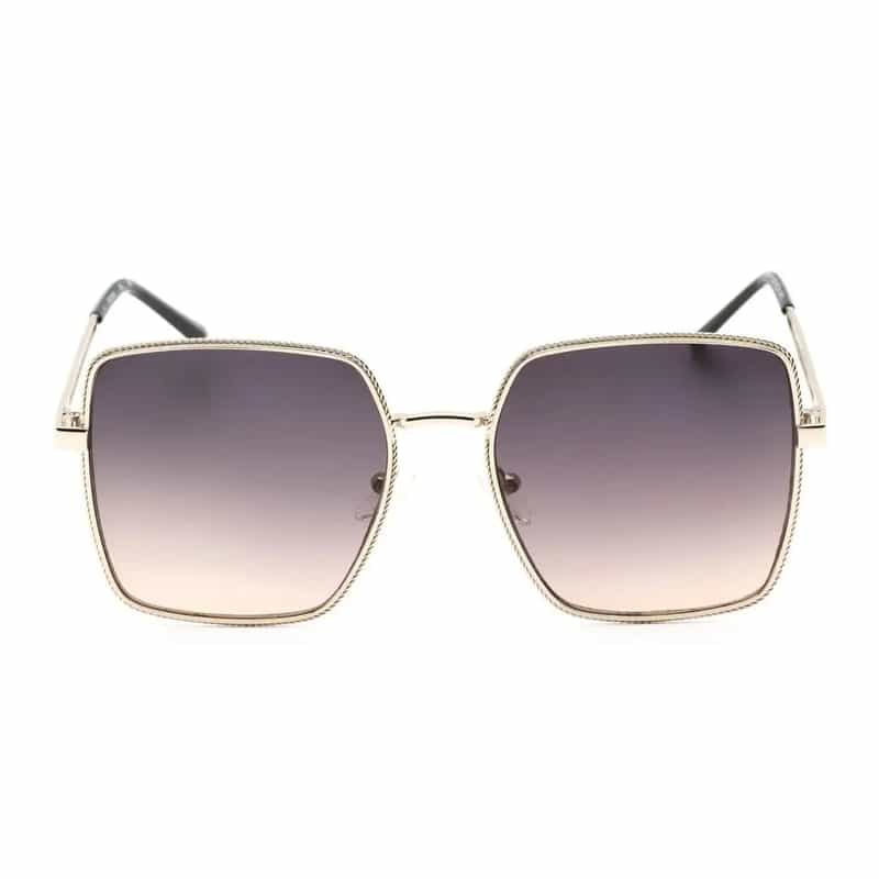 Lunettes de soleil Guess GF0419-32B femme – vue de face, monture métal doré, verres dégradés