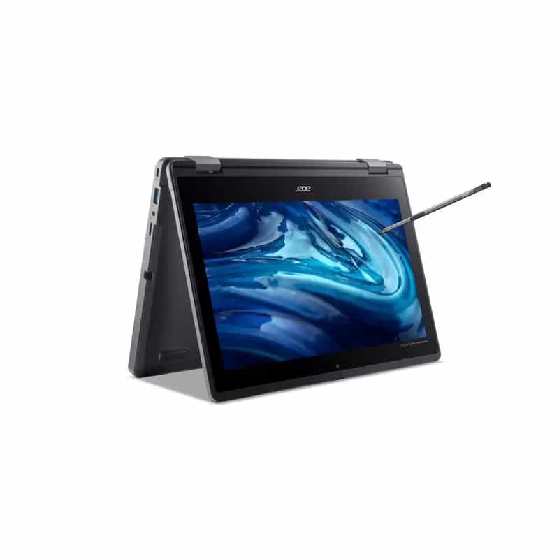 a laptop with a stylus