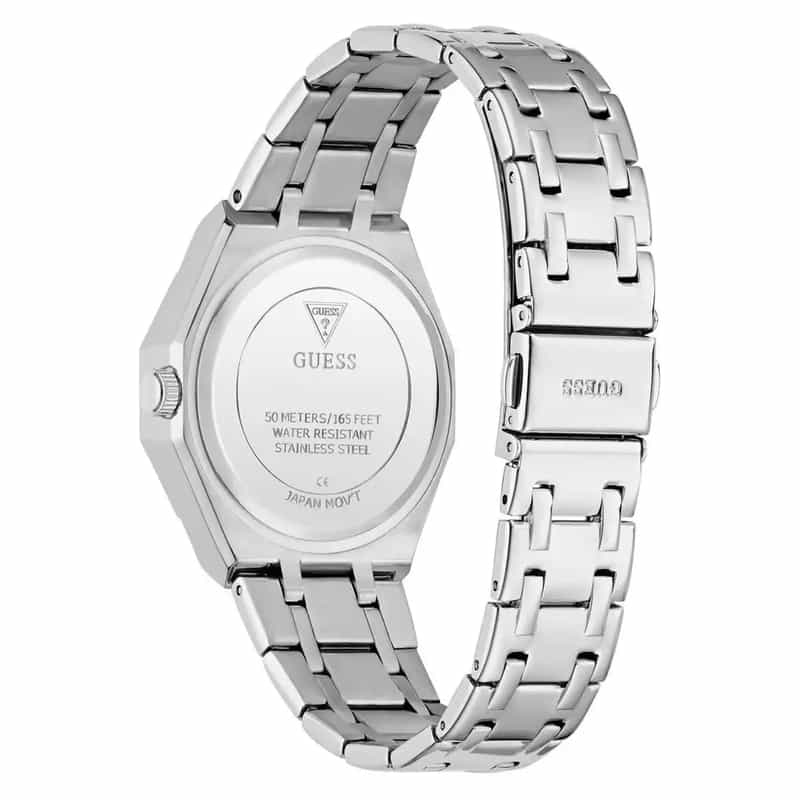 montre guess quinn argentee dos bracelet
