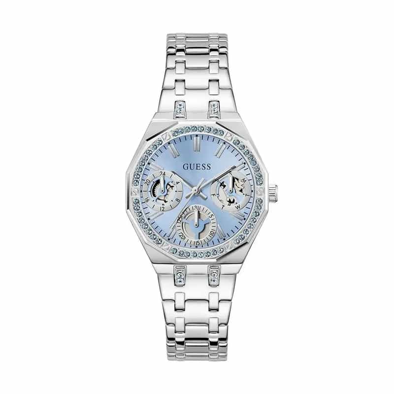 montre guess quinn argentee packshot face ombre