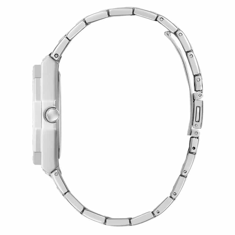 montre guess quinn argentee profil bracelet