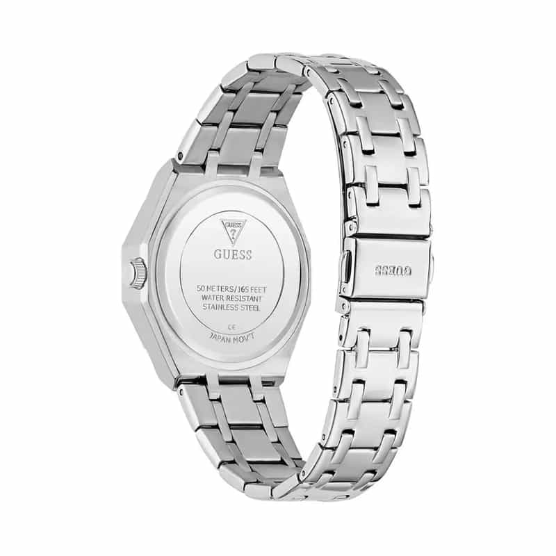 montre guess quinn argentee vue dos secondaire
