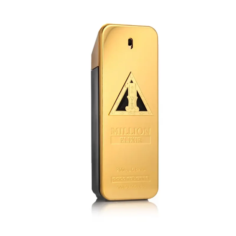 a gold rectangular object with a triangle on it