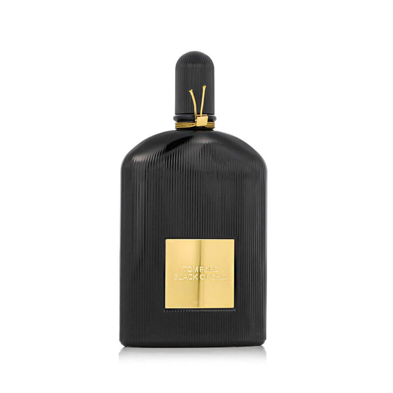 a black bottle with gold label