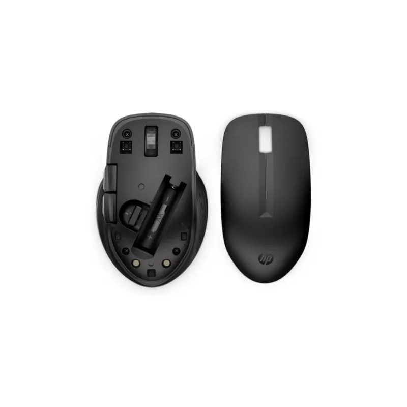 a black computer mouse with a black mouse