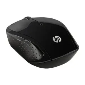 Souris sans fil HP 220 noire vue 3/4 grip antidérapant
