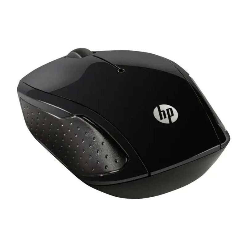 Souris sans fil HP 220 noire vue 3/4 grip antidérapant