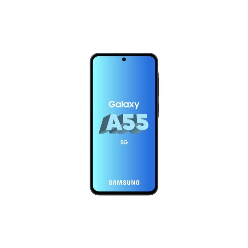 a cell phone with a blue screen