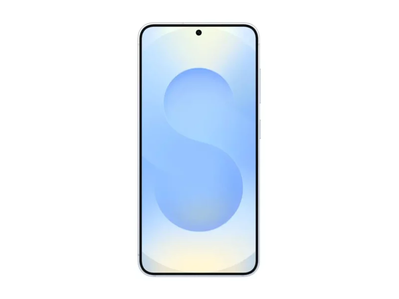 un téléphone portable blanc et bleu