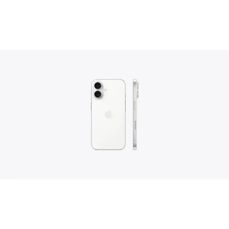 a back and side view of a white cell phone