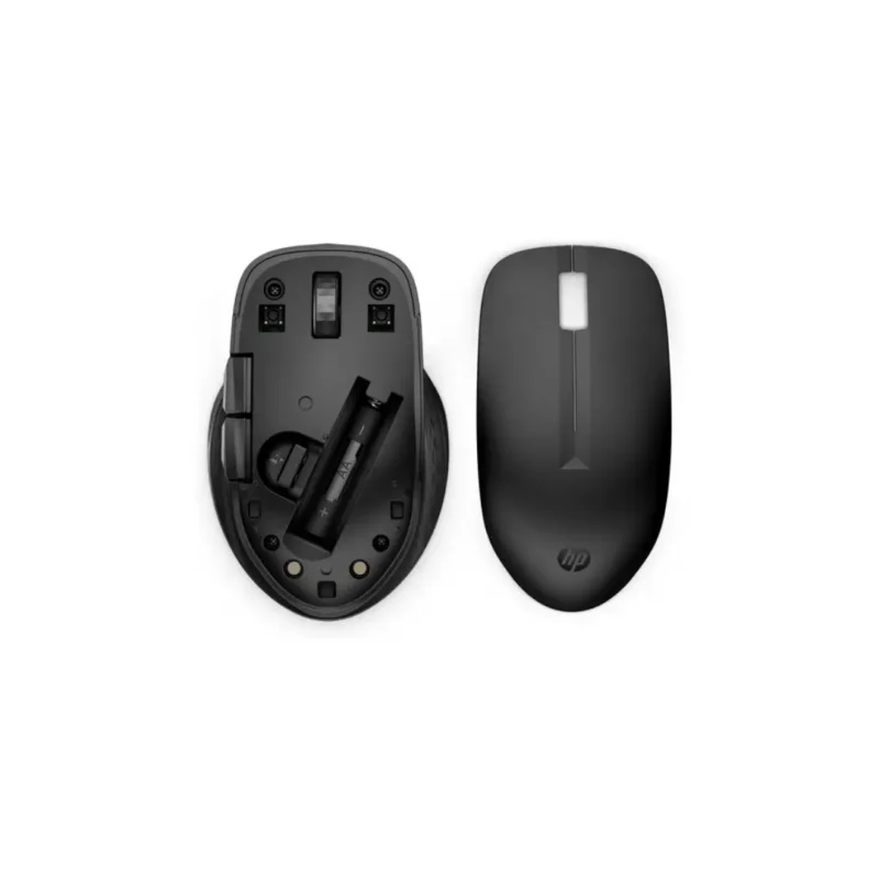 a black computer mouse with a black mouse