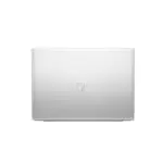 a silver laptop on a white background