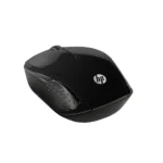a black computer mouse on a white background