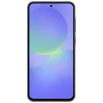 a black rectangular device with a blue and green screen