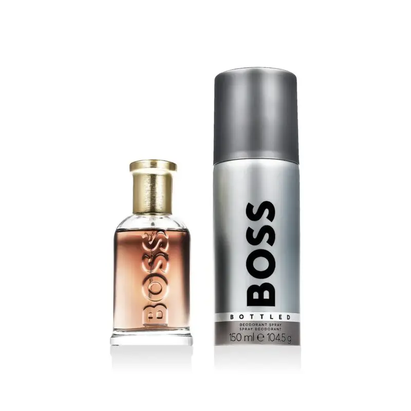 boss-bottled-edp-50ml-deo-spray-150ml Coffret Boss Bottled Eau de Parfum 50 ml, boîte cadeau noir et or pour homme