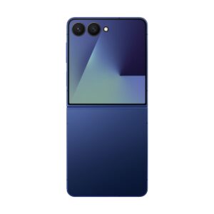 Samsung Galaxy Z Flip7 Bleu Nuit semi-plié, écran externe visible et double caméra – 512 Go prix
