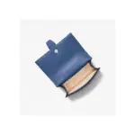 Intérieur du sac Michael Kors Greenwich bleu, poche principale ouverte, doublure claire matelassée