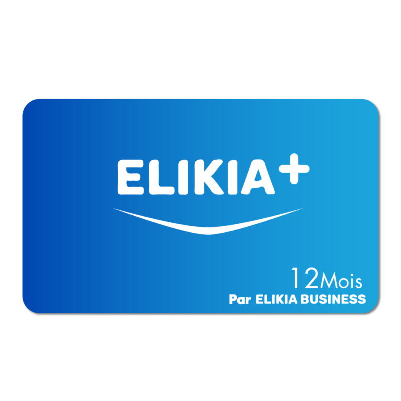 ELIKIA+ Carte bleue 12 mois ELIKIA+ pass frais de port offerts 12 mois sans minimum 49 euros par an par ELIKIA BUSINESS