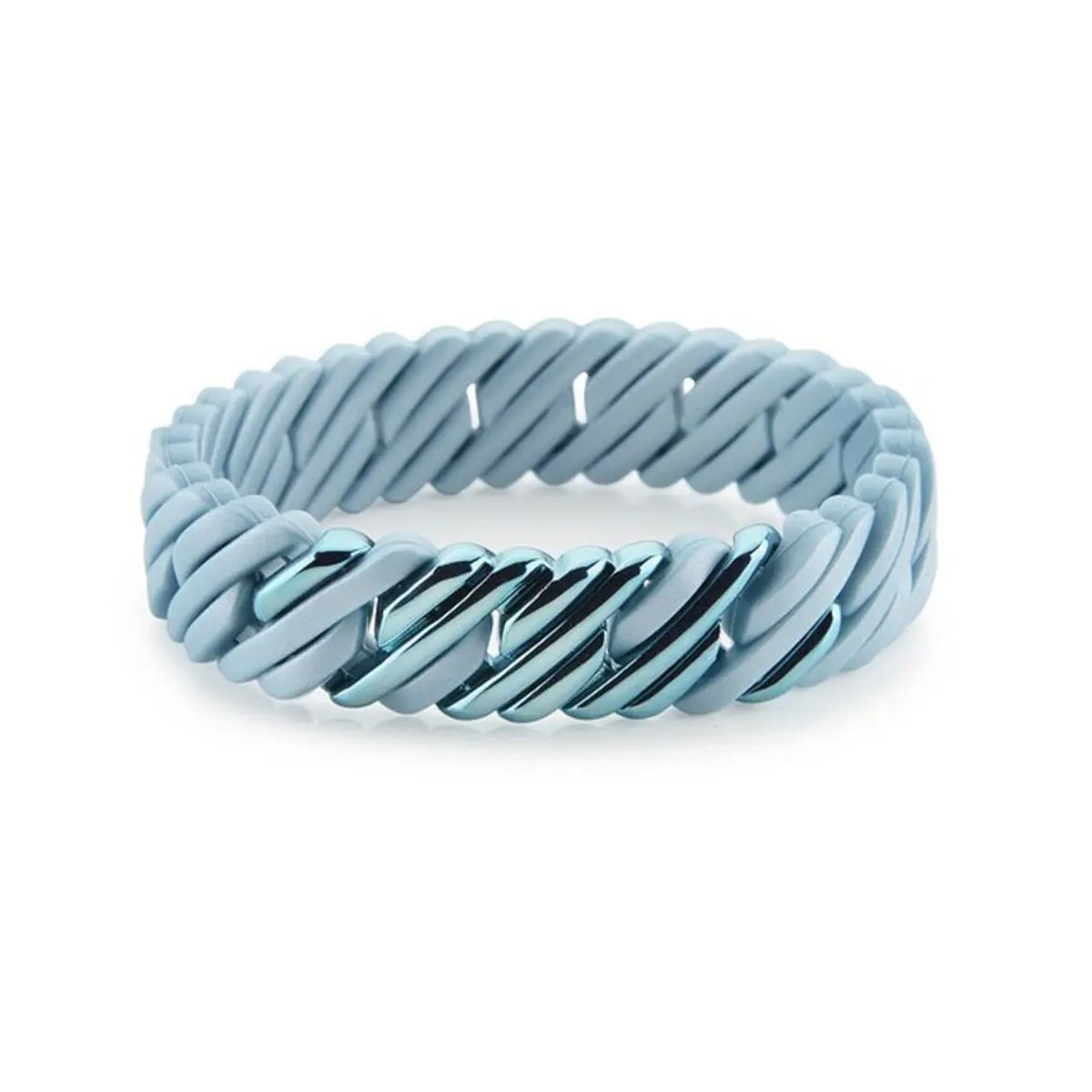 Bracelet femme TheRubz bleu ciel tressé avec détails métalliques – look frais et moderne