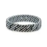 Bracelet femme TheRubz gris anthracite tressé avec détails métalliques – bijou tendance