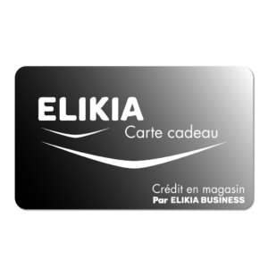 Carte cadeau ELIKIA crédit en magasin montant libre envoi par email visuel noir et blanc par ELIKIA BUSINESS