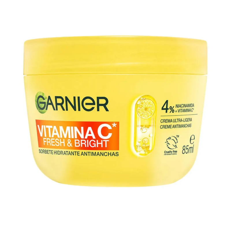 Crème visage Garnier Vitamina C 85 ml, crème anti-taches éclat avec vitamine C et niacinamide, pot jaune